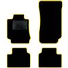 QUEMAR Tappetini Auto compatibili con Alfa Romeo Giulia dal 2016 / Kit Tappeti Moquette e Gomma su Misura (Set 2 Anteriori + 2 Posteriori) / Ricami e Colori Personalizzati (Bordo Giallo, 0 Ricami)