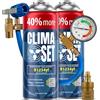 Clima Set ClimaSet R1234yf - Gas di ricambio per refrigerante, condizionatore d'aria per auto, refrigerante, bombola del gas, 2 x 235 g, tubo climatizzatore, manometro, aria condizionata, adattatore HP/LP- ECO