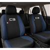 Auto Accessori Lupex | Set 12 pezzi Coprisedili Auto Compatibili con C3 Aircross dal 2017 al 2024, Nero Blu Scuro, Made In Italy, Protezione Sedili Anteriori e Posteriori