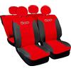 Auto Accessori Lupex Coprisedili Auto Compatibili con Cinquecento 500, Made in Italy, tessuto poliestere, Rosso - Grigio Modello 2