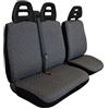 Auto Accessori Lupex - Coprisedili anteriori specifico per furgoni 3 posti universali, set copri sedili anteriori 2+1 doppio e singolo, Made In Italy (Grigio Scuro, Cintura Alta Trapuntato)