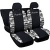 Lupex Shop Coprisedili auto compatibili con Punto, tessuto poliestere, set sedili completi anteriori e posteriori (Nero - Mimetico Grigio)