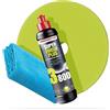 detailmate Menzerna - Set per lucidatura auto Grana 1000 + 2500 + 3500, 250 ml, con appositi tamponi lucidanti: Soft + Medium + Heavy, 150 mm / 15 cm circa + panno in microfibra 40 x 40 cm, 450 g/mq