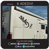 kamiustore Adesivo Geco per Camper, roulotte e Van in Vinile - Kit 6 Adesivi - 2 Adesivi 55x40 cm + 4 Adesivi 15x8cm (Argento)