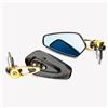A-Pro Specchietti 22mm Manubrio Moto Retrovisori Metallo Universali Ovali Oro