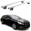 OMAC Barre Portatutto Alluminio TÜV geprüft per Peugeot 508 Station Wagon 2011-2025 - per Rail Tetto Integrati - T Nut - Max 100 kg - 2 Schlösser Argento