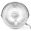 Terisass faro 12V 35W stile retrò moto LED faro anteriore 5,75 pollici argento conchiglia lente bianca moto testa lampada lampadine accessori univesal