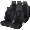 VALKEM Coprisedili Auto per Nissan Micra K14 2017 2018 2019 2020 2021 2022 2023, Antiscivolo Confortevole Auto Copri Sedili, Impermeabile Anteriori Posteriori Sedili Set Coprisedili,A Black