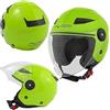 A-Pro City Casco Jet Moto Doppia Visiera Certificato ECE 22 scooter Verde XL