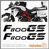 BLACK DOVES GRAPHICS 2pz Adesivi compatibile con Moto F800 GS Motorrad F 800 (Nero)