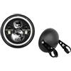 FGGHDR Moto Fanale Faro Anteriore Rotondo Universale 7.5 Per Cafe Racer Per Bobber Motocicletta LED 7 Pollici(7.5 all set B)