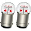 Ruiandsion Lampadina LED BA15D Colore Rosso 6V-30V 3030 12SMD Lampadina LED per Auto Sostitutiva per Interni di Camper, Rimorchi, Barche, Luci Posteriori, Pacco da 2