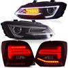VLAND Faro posteriore adatto per Polo MK5 6R 6C 2009-2017 (non per 1.2 TSI/R/GTI), con E-mark, coppia (faro+rosso)
