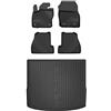 MOTOS Set di tappetini in gomma e tappetini per il bagagliaio per Ford Focus III 2010-2019 Migliorare il comfort di viaggio con tappetino antiscivolo auto 3D- tappetini per tutte le stagioni auto, pro