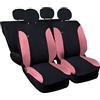 Susy Shop Coprisedili Auto Compatibili Per 500 Made In Italy Set copri sedili Colorati (Nero/Rosa)