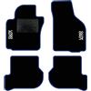 QUEMAR Tappetini Auto per Golf V e VI 2003-2012, Bordo Blu, 2 Ricami | Kit Tappeti Moquette e Gomma su Misura / Set 2 Anteriori + 2 Posteriori / Ricami e Colori Personalizzati / Antiscivolo
