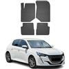 OMAC Tappetini in Gomma Compatibili con Peugeot 208 2019-2025 Tappetini Auto Gomma TPE Nero 4tlg