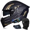 ACLFFSHOP Caschi da Moto Modulari Bluetooth, Casco da Moto a Doppia Visiera Integrale Omologato DOT/ECE, con Doppio Altoparlante e Microfono, per Adulti Uomini e Donne M~XXL