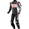 Berik Race-Tech Costume intero in pelle per moto, nero/bianco, 58 | pelle