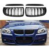 Qitian E90 Grill, ABS Gloss Black Replacement Kidney Grill for BMW 3 Series E90 E91, 2005-2007