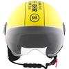 BHR Casco Demi-Jet 835 SPECIAL - Casco Scooter Omologato ECE 22.06 con Visiera a Occhiale Antigraffio - Sgancio Micrometrico e Guanciali Removibili - Cool Yellow M