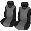 Lupex Shop Coprisedili coppia anteriore universali in poliestere adattabili a tutte le auto con sedili standard - modello R1 - Grigio