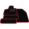 Generico Tappetini compatibili con Opel Grandland X 2017-2024, bordo rosso, kit tappetini auto personalizzati, set tappeti in velluto, tappeto auto