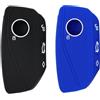 KULCSOK Custodia protettiva per chiave elettronica compatibile con BMW IX X1 X5 50e X6 Xdrive40i X7 2025 2024 2023 7 Series i7 XM Custodia protettiva in silicone per chiave (nero + blu)