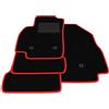 Generico Tappetini compatibili con Opel Karl 2015-2025, bordo rosso, kit tappetini auto personalizzati, set tappeti in velluto, tappeto auto