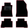 QUEMAR Tappetini Auto compatibili con Nissan Juke I 2010-2019 / Kit Tappeti Moquette e Gomma su Misura (Set 2 Anteriori + 2 Posteriori) / Ricami e Colori Personalizzati (Bordo Fucsia, 0 Ricami)