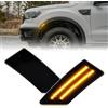 FetonAuto Luci laterali a LED per Ford Ranger Lariat XL XLT 2019 2020 2021 2022 Ranger lente fumé parafango anteriore Side Marker paraurti ambra Turn Signals Side Light Lamps.