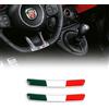 4R Quattroerre.it 14171 Adesivi 3D Italia per Volante Fiat 500 Abarth, Set da 2 HQ, 8 x 49 mm