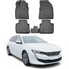 OMAC Tappetini in Gomma Tappetini Compatibili con Peugeot 508 II Station Wagon 2018-2025 TPE Tappetini Auto Nero 4X