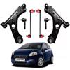 W-Parts Kit Bracci Sospensione Anteriore Per Avantreno 6 Pezzi - Bracci + Biellette Barra Stabilizzatrice + Testine Scatola Sterzo Per FIAT GRANDE PUNTO