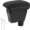 KAERGK Braccioli auto per Smart 453 Fortwo Forfour 2014-2019 Console centrali per auto Doppio spazio 3 porte USB Facile da montare Comfort e durata (linea rossa)