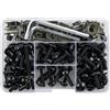 BOSDF Viti Ergal Moto Per Y-AMAHA T-MAX MT07 MT09 MT-09 SP MT125 MT25 YZF R1 R15 R25 R3 R6 R125 155PCS Carenatura Bulloni Dadi Kit Corpo di Fissaggio Pinze Vite(Black)