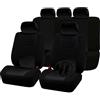 Rebeca Shop Lupex Shop A18_N Copri-sedili Auto Universale Nero Nero | Set Copri-Sedile Universali per Anteriori e Posteriori | Copri cintura e volante | Accessori Auto Interno