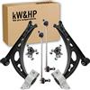 kW&HP KIT 4PZ COPPIA BRACCETTI OSCILLANTI E BIELLETTE BARRA STABILIZZATRICE ANTERIORI DX/SX PER GOLF V 5, TOURAN, A3, ALTEA