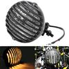 NATGIC H - arley Fari moto 5.5In Fari Universali Griglia di Ricambio Lampada Alogena di Ricambio Luci Alogene 12V 55W - Nera