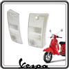 GSC RICAMBI SRL KIT DUE GEMMA GEMME PLASTICA PLASTICHE VETRINI FRECCIA FRECCE ANTERIORI BIANCHE TRASPARENTI PER VESPA PX TUTTI I MODELLI - VESPA ARCOBALENO.
