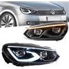 Générique Fari anteriori FULL LED per VW Golf 6 (2008 - 2014) | Compatibile con alogeni | Indicatore di direzione sequenziale | Sinistra + Destra inclusa