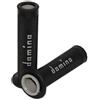 FAR DOMINO MANOPOLE RACING FORATE DOUBLE SUPER SOFT BICOLORE NERO-GRIGIO MOTO