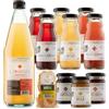 Gustonatura - Box Degustazione | Cesto Alimentare 11 pezzi | 6pcs Succhi di Frutta del Trentino Alto-Adige | 1pcs Pombrulè | 3pcs Composte Frutta | Snack Mele | 100% Italiano | Val di Sole