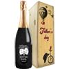 Bottle-Up Regalo festa del papà - Prosecco DOC personalizzato e cassa legno - Idea regalo uomo, festa del Nonno, compleanno papà (Vintage, Cartoon Dad)