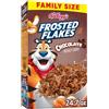 Kellogg's FROSTED FLAKES Frosted Flakes Cold Breakfast Cereal, 8 Vitamins and Minerals, Kids Snacks, Family Size, Chocolate, 24.7oz Box (1 Box)