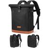 YOKGO Zaino Idrorepellente Rolltop per Uomo e Donna, Zaino per Laptop 17,3, Zaini Antifurto Espandibile 24-30L, Zaino da Viaggio per Università, Lavoro e Tempo Libero, Marrone scuro