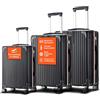 Avilia Set 3 Valigie in ABS e 4 Ruote Piroettanti - i Trolley Includono Sacca a Rete, Elastico Ferma Indumenti e Cerniera Singola - Valigie con 3 Diverse Altezze 55/66/76cm, Nero