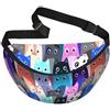 Bertoni Marsupio XXL Marsupio da Donna Uomo Cintura Regolabile Codura Poliestere 45 x 25 x 2 cm Impermeabile, Meow