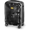 CRASH BAGGAGE Icon Cabin | Trolley Rigido Bagaglio a Mano (55x40x22 cm) Design Italiano 35 L Capacità 4 ruote girevoli 100% in Policarbonato Chiusura a combinazione Black (S)