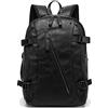 XINYASEE Zaino da Uomo in PU Pelle Stile Coreano Multifunzionale per Scuola Lavoro Viaggio con Scomparto Porta Computer 15 Pollici Nero
